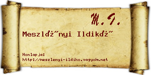 Meszlényi Ildikó névjegykártya