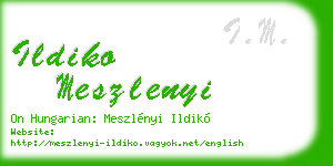 ildiko meszlenyi business card